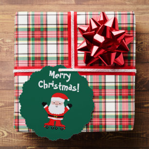 Carte Décorative Jote Père Noël sur le papier à roulettes Noël