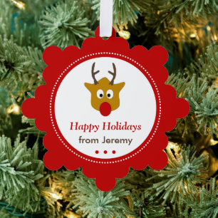 Carte Décorative Jours fériés de Noël Rouge Reindeer