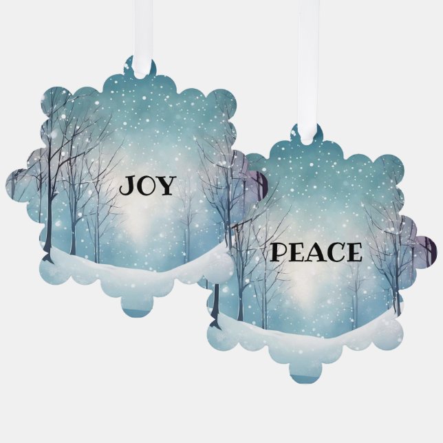 CARTE DÉCORATIVE JOY & PEACE SNOWFLAKE PAPER (Recto/Verso)