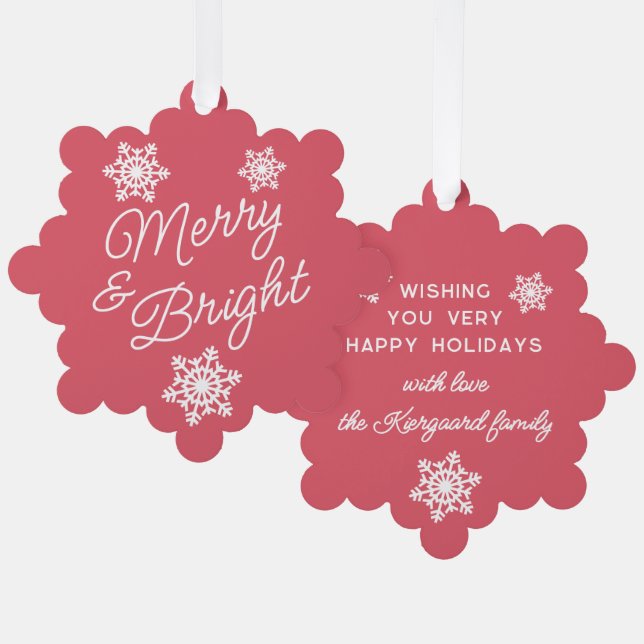 Carte Décorative Joyeuses Fêtes Festifs Et Élégants (Recto/Verso)