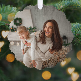 Carte Décorative Joyeux et lumineux | Photo de Noël moderne et élég