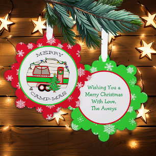 Carte Décorative Joyeux Noël Camping Pun Retro RV Camper