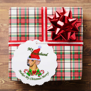 Carte Décorative Joyeux Noël Dachshund
