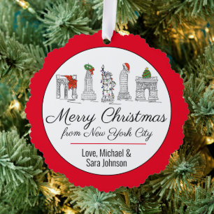 Carte Décorative Joyeux Noël de New York City