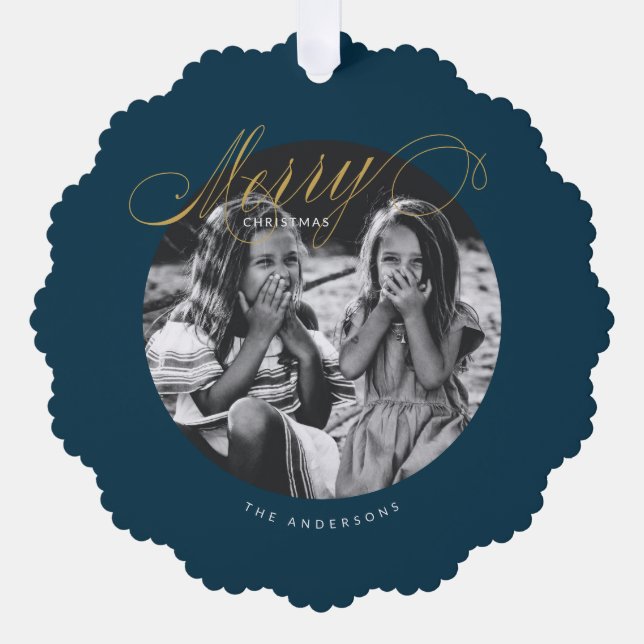 Carte Décorative Joyeux Noël Fancy Script Moderne (Recto)