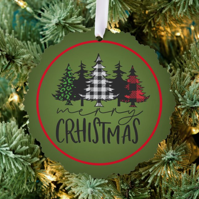 Carte Décorative Joyeux Noël Plaid Arbres (Insitu (Arbre))