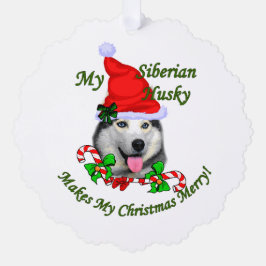 Carte Décorative Joyeux Noël Sibérien Husky