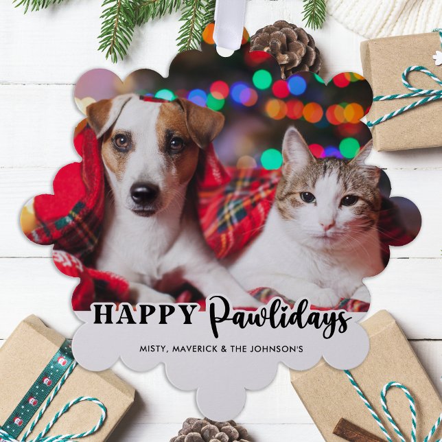 Carte Décorative Joyeux Pawlidays Moderne Personnalisé Animaux de c (Créateur téléchargé)