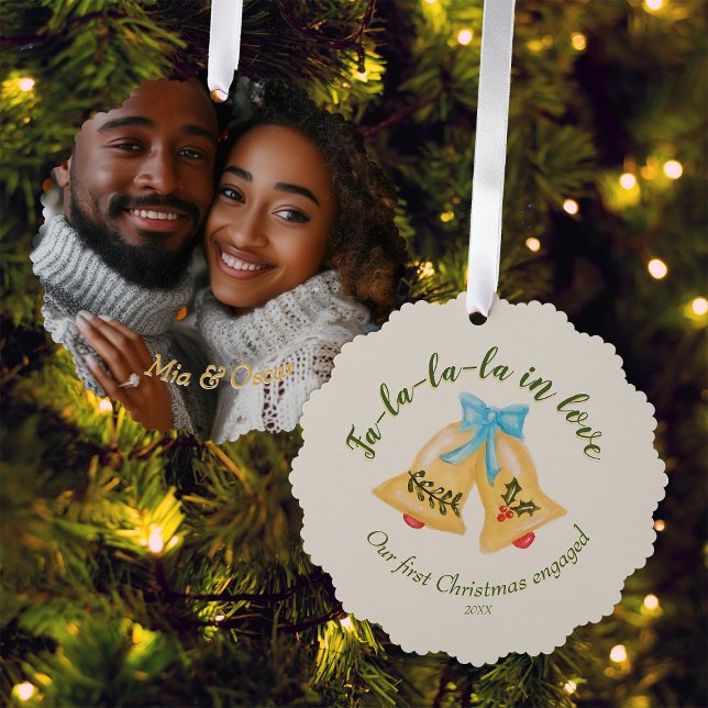 Carte Décorative Keepsaké Photo Bow Bells Premier Noël Engagé (Créateur téléchargé)