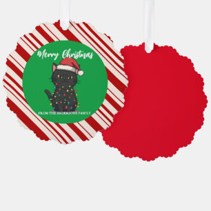 Carte Décorative kit de sapin de noël moderne chat joyeux chaton Ca