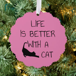 Carte Décorative La vie est meilleure avec un chat - Amoureux des c