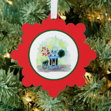 Lanterne bleue de Noël avec bougie