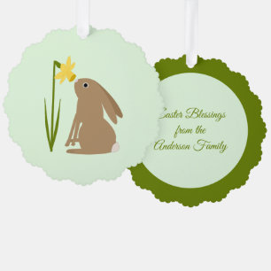 Carte Décorative Lapin de Pâques lapin et fleur de jonquille Person