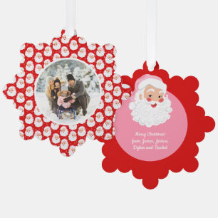 Carte Décorative Le Père Noël en Casquette rose Noël