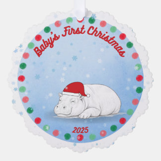 Carte Décorative -Le premier Noël du bébé -L'ornement en papier hip