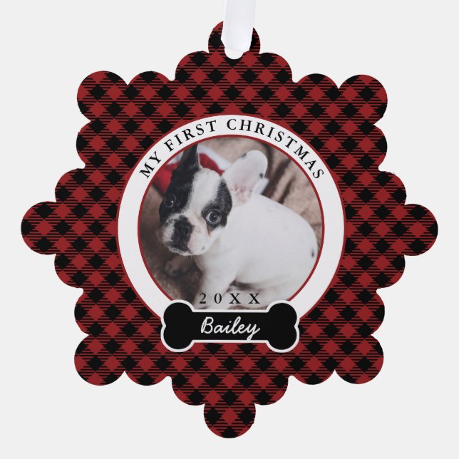 Carte Décorative Le premier Noël du chien (Recto)