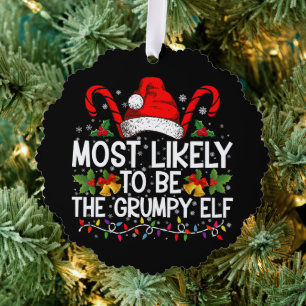 Carte Décorative Les Plus Probables D'Être L'Elfe Grumpy Drôle Noël