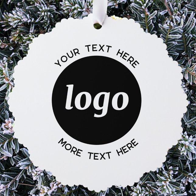 Carte Décorative Logo simple et code QR texte (Simple logo with custom text business branding promotional holiday paper ornament card)