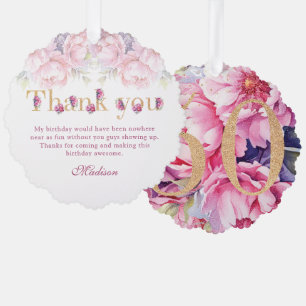 Carte Décorative Luxe 50e anniversaire Floral Pink Gold Parties sci