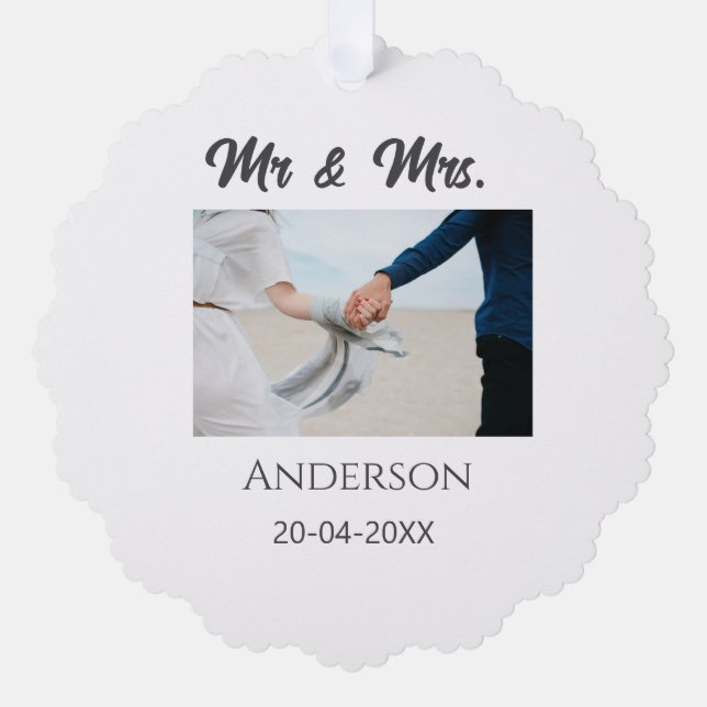 Carte Décorative M. et Mme ajoutent le nom de famille date année ca (Recto)