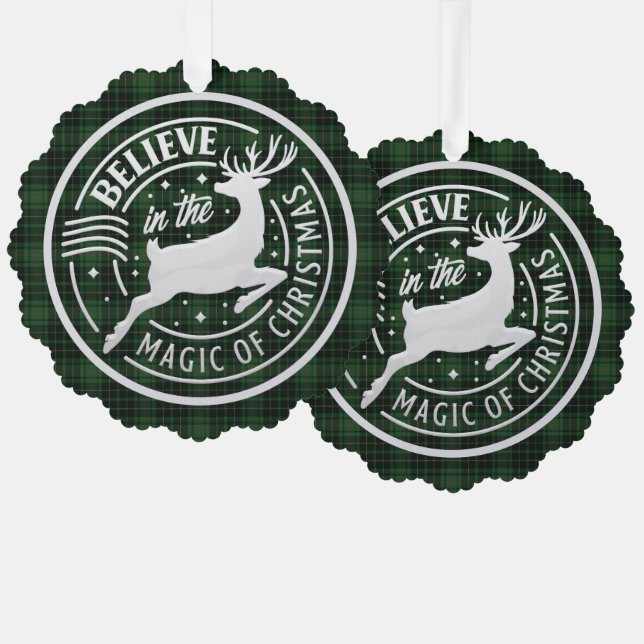 Carte Décorative MacAuley Chasse Ancien Tartan écossais Noël (Recto/Verso)