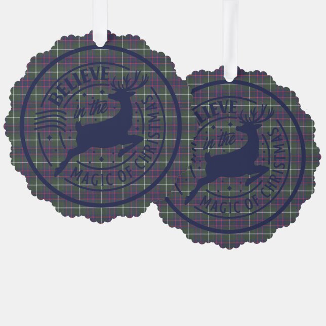 Carte Décorative MacIntyre Chasse moderne écossaise Tartan Noël (Recto/Verso)