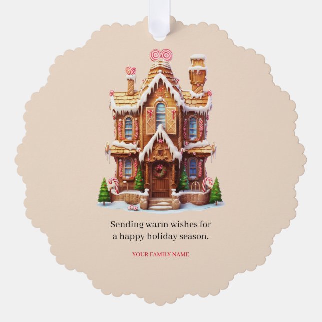 Carte Décorative Maison en pain d'épice de Noël (Recto)