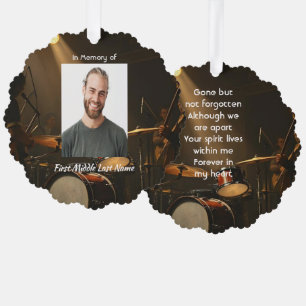 Carte Décorative Mémento de deuil batteur batterie groupe 