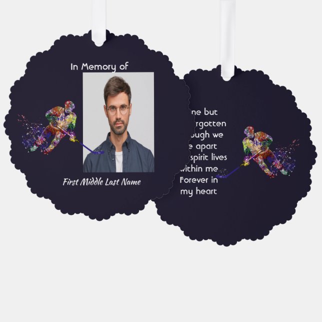 Carte Décorative Memorial Keepsake Hockey Player Sport (Recto/Verso)