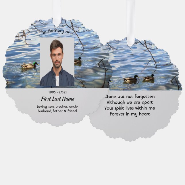 Carte Décorative Memorial Keepsake Lake Ducks Birds (Recto/Verso)