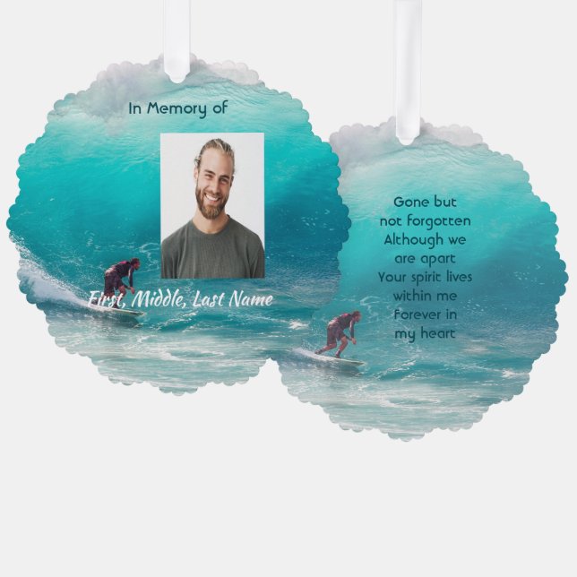 Carte Décorative Memorial Keepsake  Wave Surfer Water (Recto/Verso)