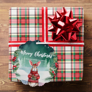 Carte Décorative Mignonne lapin lapin lapin lapin père Noël Noël No