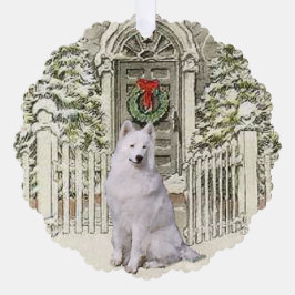 Carte Décorative Mignonne Samoyed Amateurs Noël