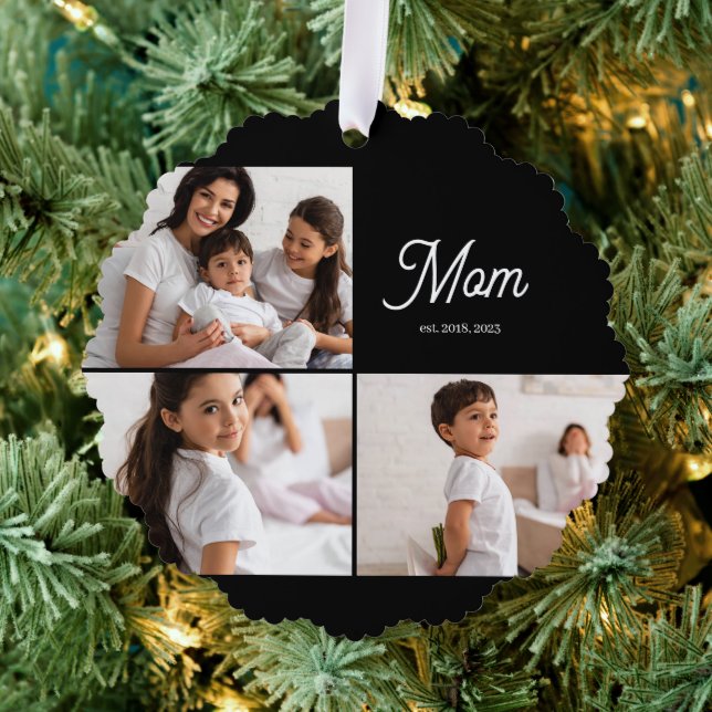 Carte Décorative Mom Established Script Black 3 Photo (Insitu (Arbre))