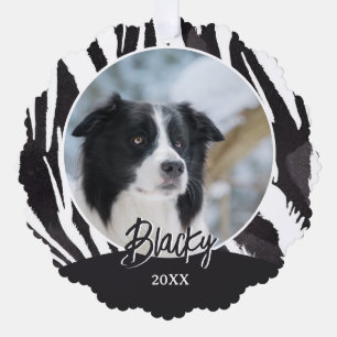 Carte Décorative Motif de fourrure de Border Collie Photo Noël