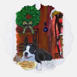 Carte Décorative Noël Boston Terrier