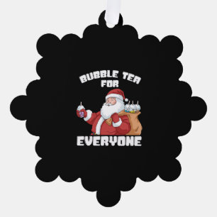 Carte Décorative Noël Boule de thé Cadeau Père Noël Boba Thé