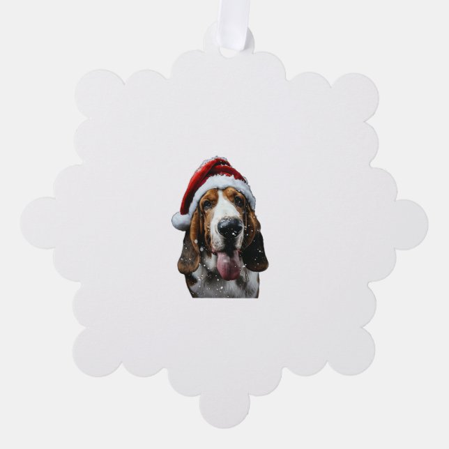 Carte Décorative Noël de Basset Hound (Recto)