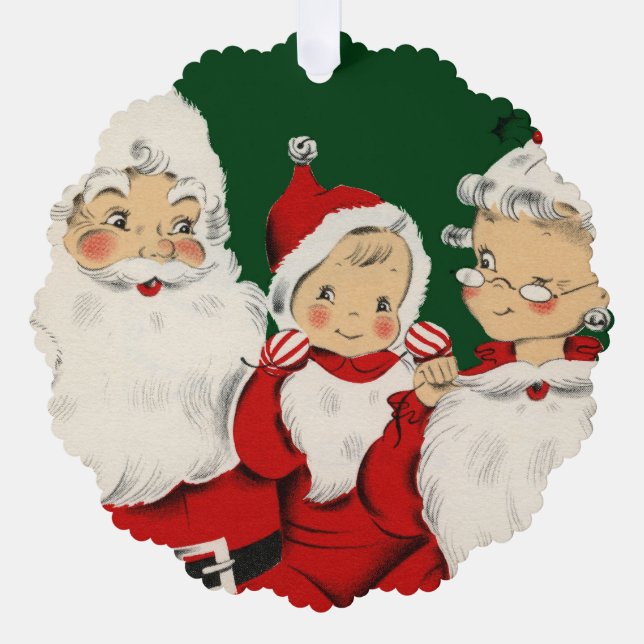 Carte Décorative Noël de la famille père Noël (Recto)