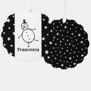 Carte Décorative Noël de Snowman personnalisé