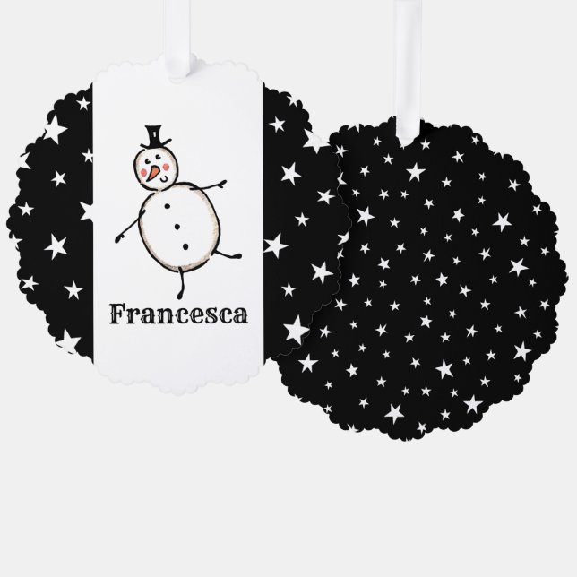 Carte Décorative Noël de Snowman personnalisé (Recto/Verso)