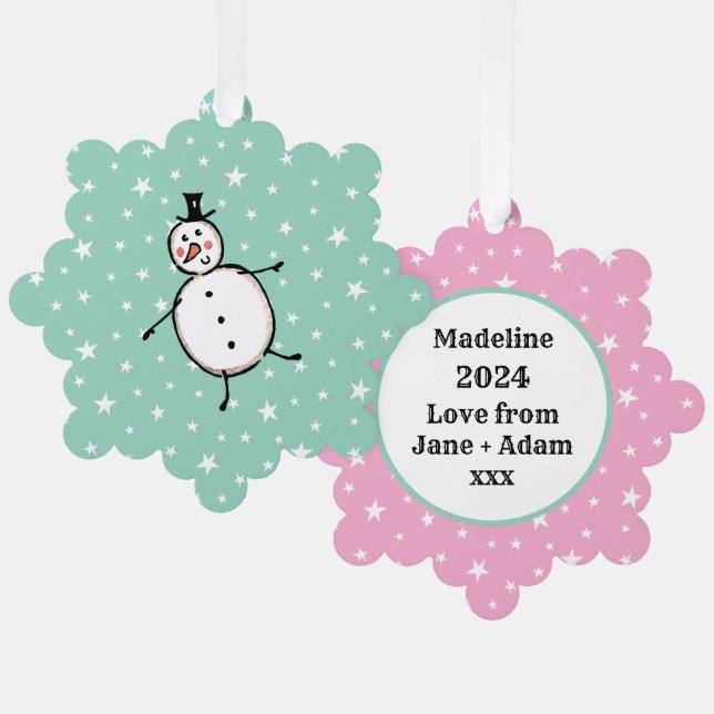 Carte Décorative Noël de Snowman personnalisé (Recto/Verso)