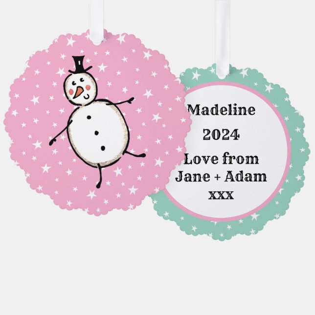 Carte Décorative Noël de Snowman personnalisé (Recto/Verso)