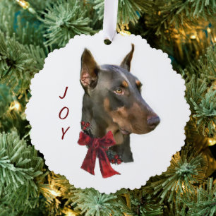 Carte Décorative Noël Doberman Pinscher