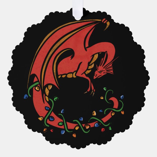 Carte Décorative Noël du dragon (Recto)