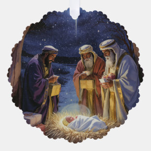 Carte Décorative Noël traditionnel des trois sages