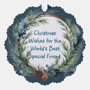 Carte Décorative Noël Voeux de verdure Wreath Ami spécial
