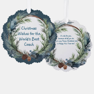 Carte Décorative Noël Voeux vert Wreath Coach