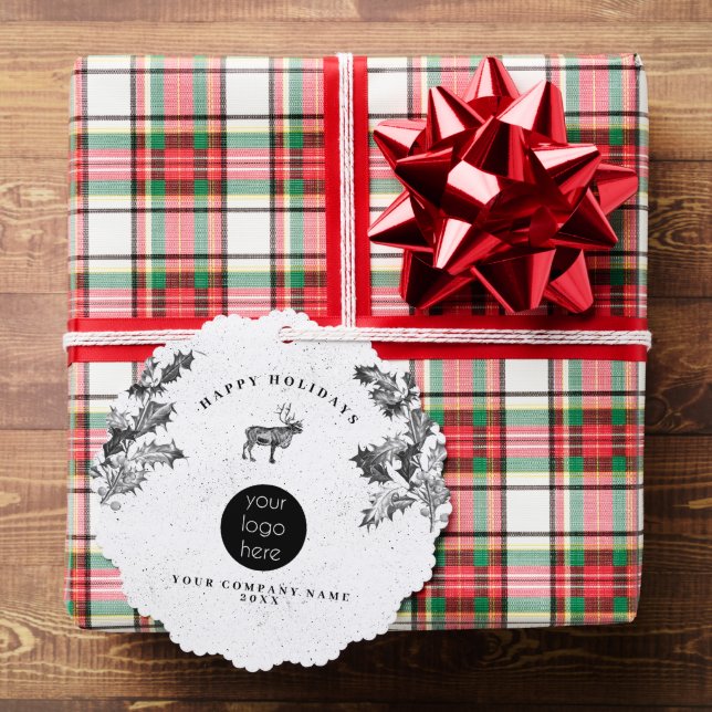Carte Décorative Noir Rustique Blanc Vacances Affaires Logo Noël (Insitu (Cadeau))