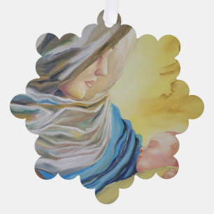 Carte Décorative Notre Dame du Silence tenant le bébé Jésus